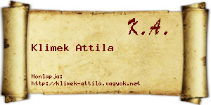 Klimek Attila névjegykártya